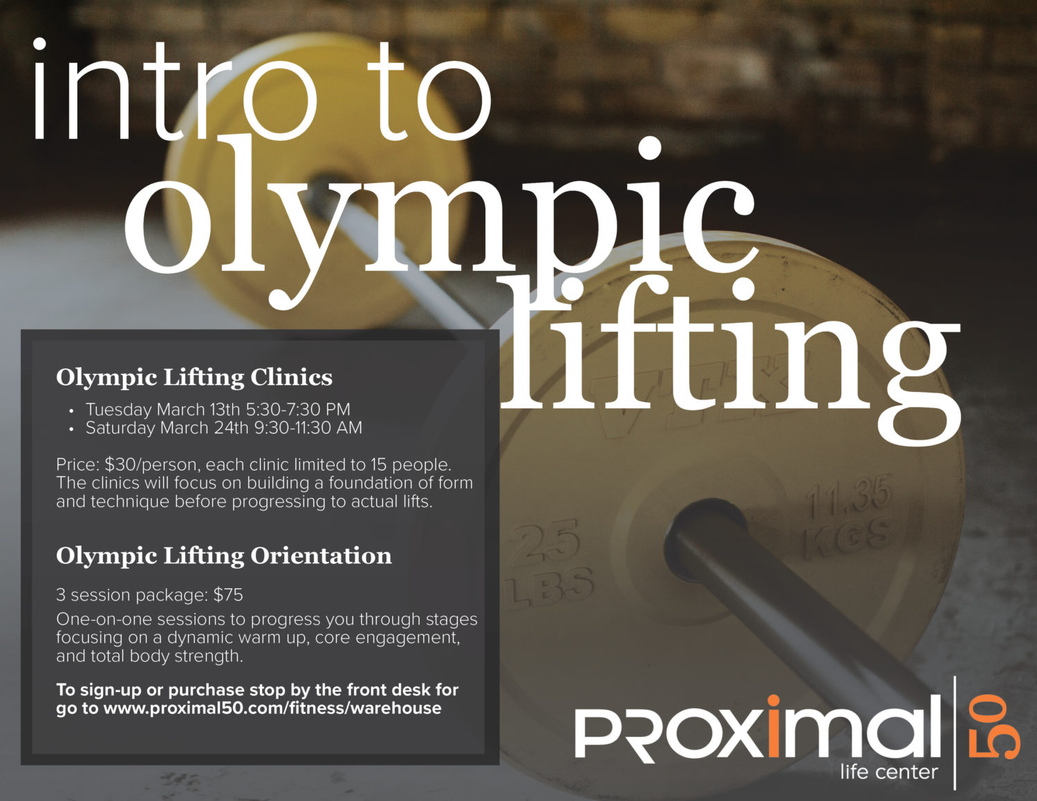 Olympic Lifting Flyer - Proximal50