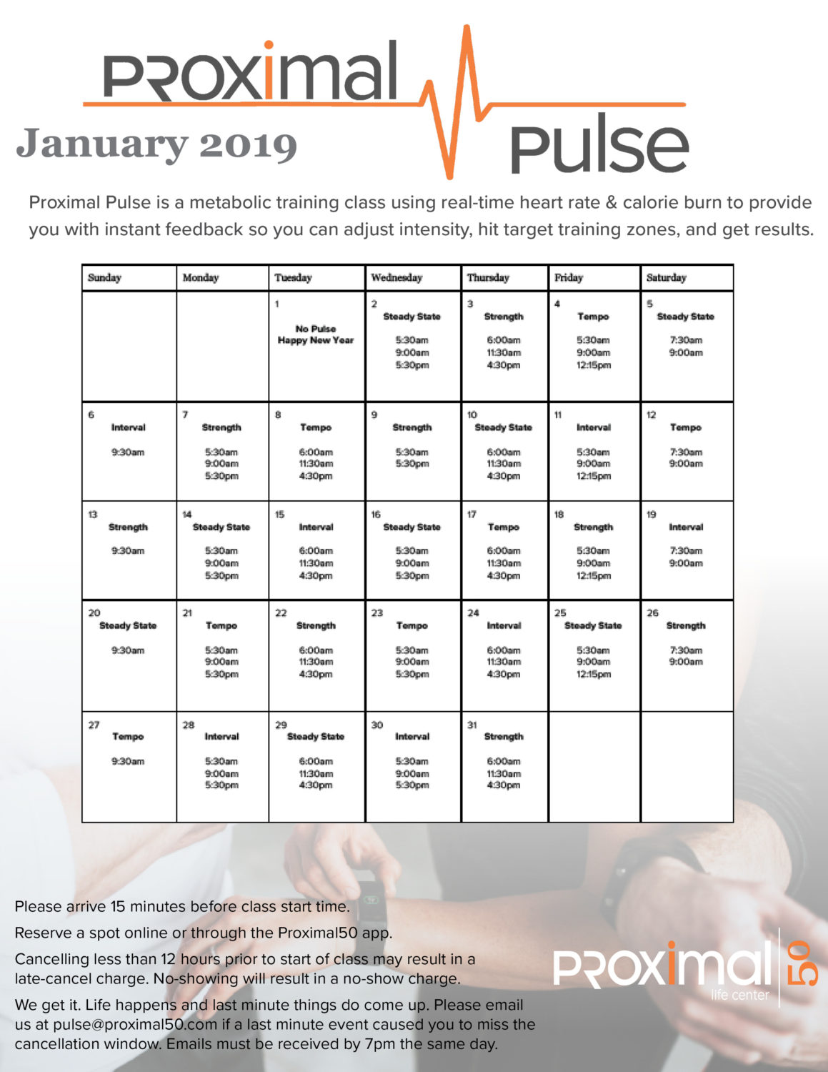 January 2019 Pulse Schedule - Proximal50